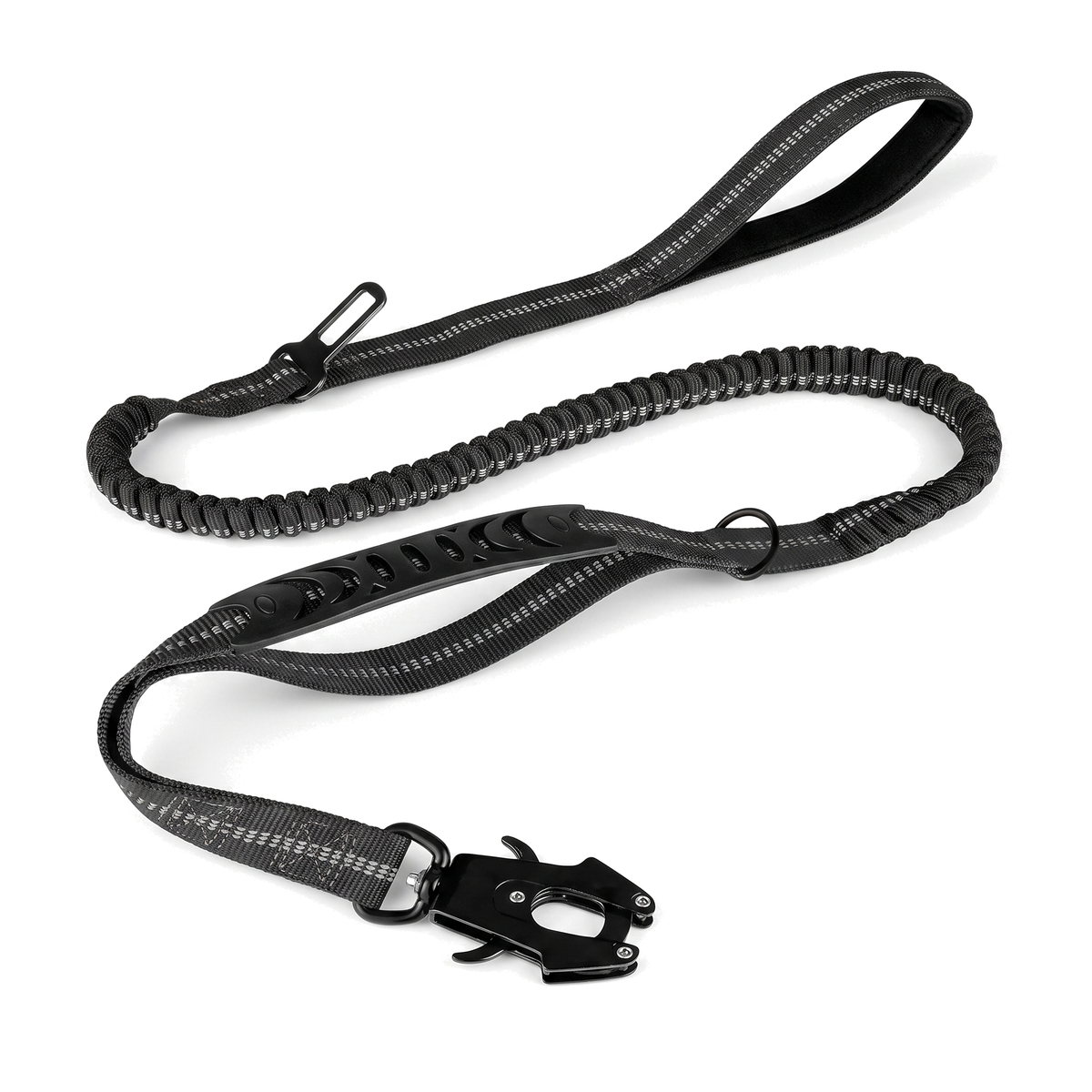 Laisse élastique amortissante pour chien, double poignée, 120 à 178 cm, autre angle