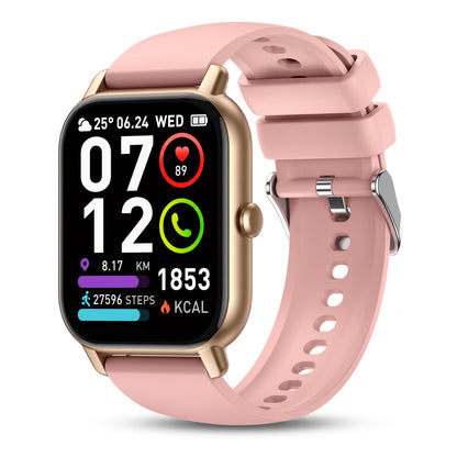 Montre connectee sport femme, coloris or rose