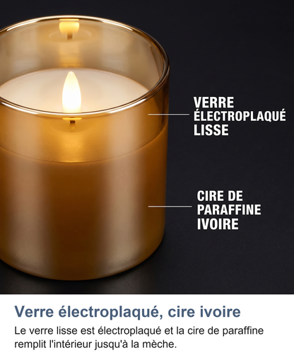 Macro sur le verre électroplaqué lisse et la cire de paraffine ivoire