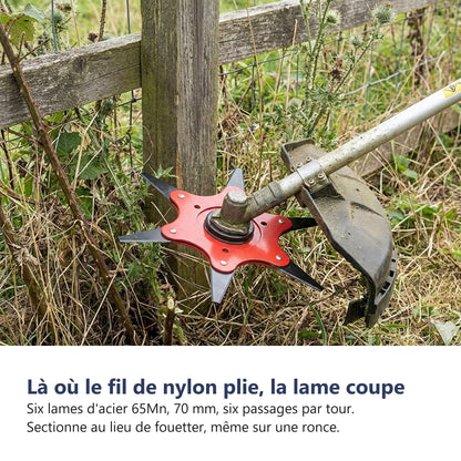 Là où le fil de nylon plie, la lame coupe
