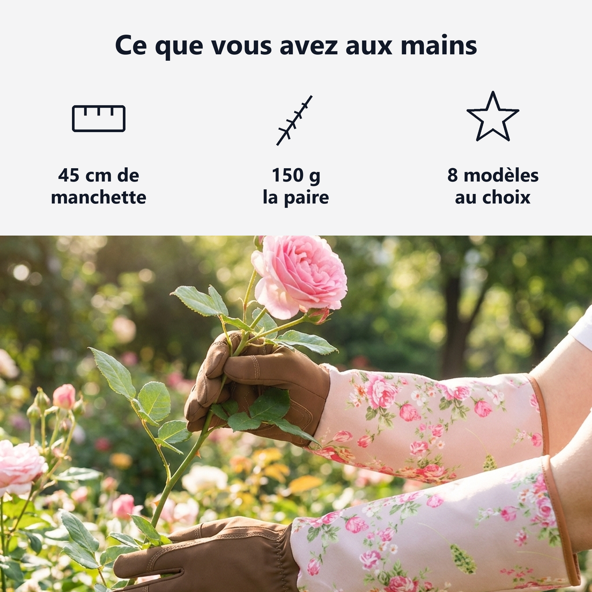 Une pièce de renfort cousue par dessus la paume