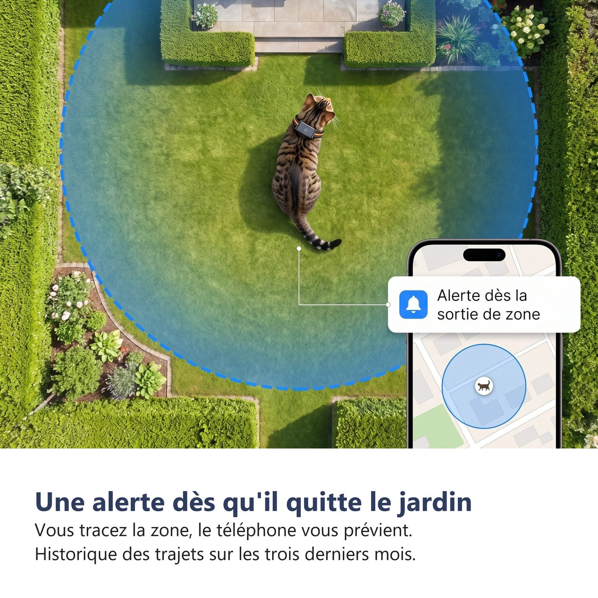 Une alerte des qu'il quitte le jardin