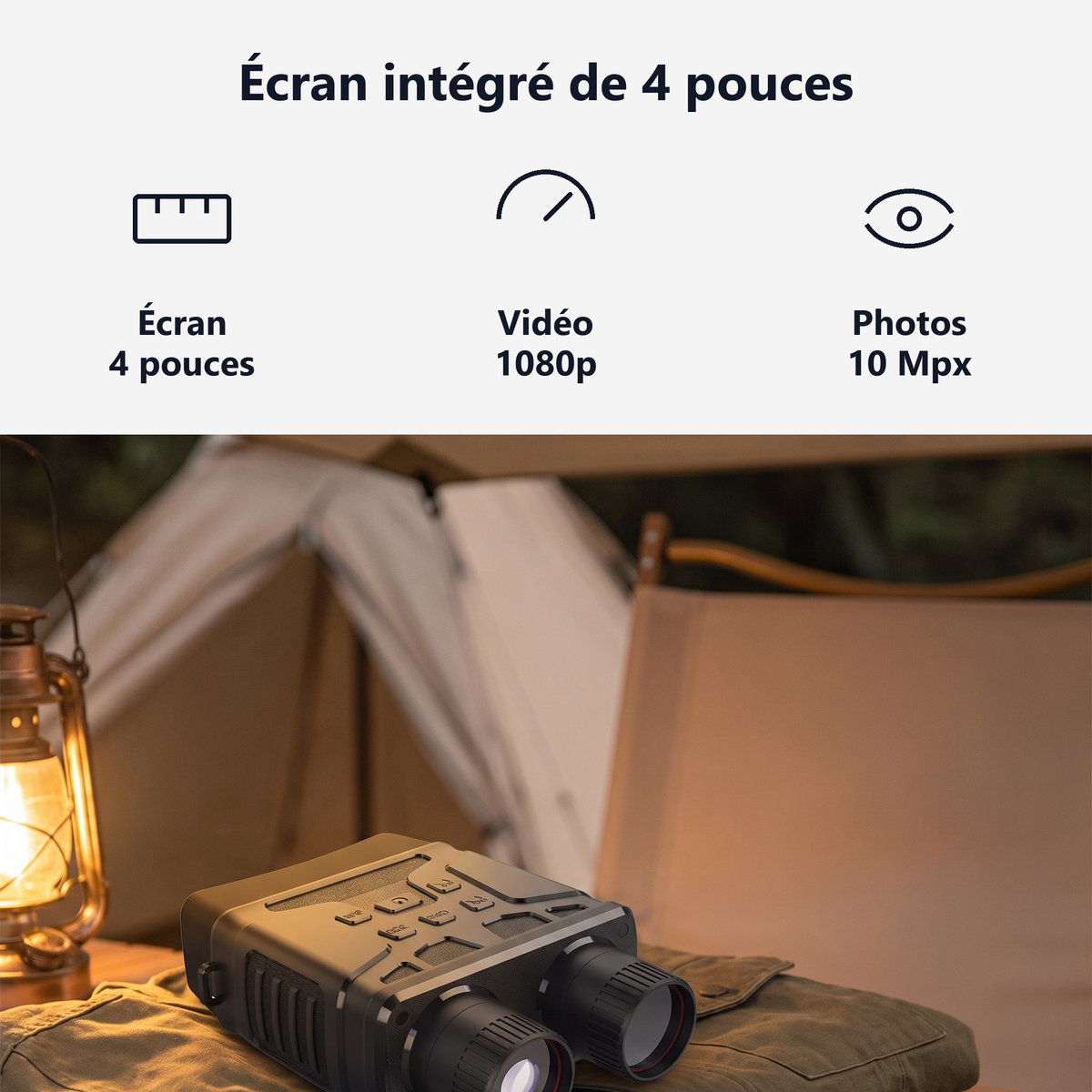 Un écran de 4 pouces, pas un œil collé contre l'oculaire