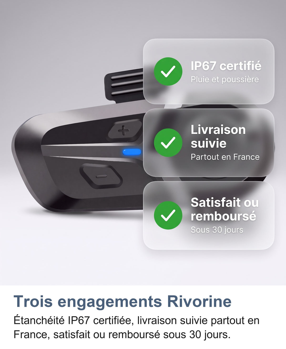 Étanchéité IP67 certifiée, livraison suivie, satisfait ou remboursé