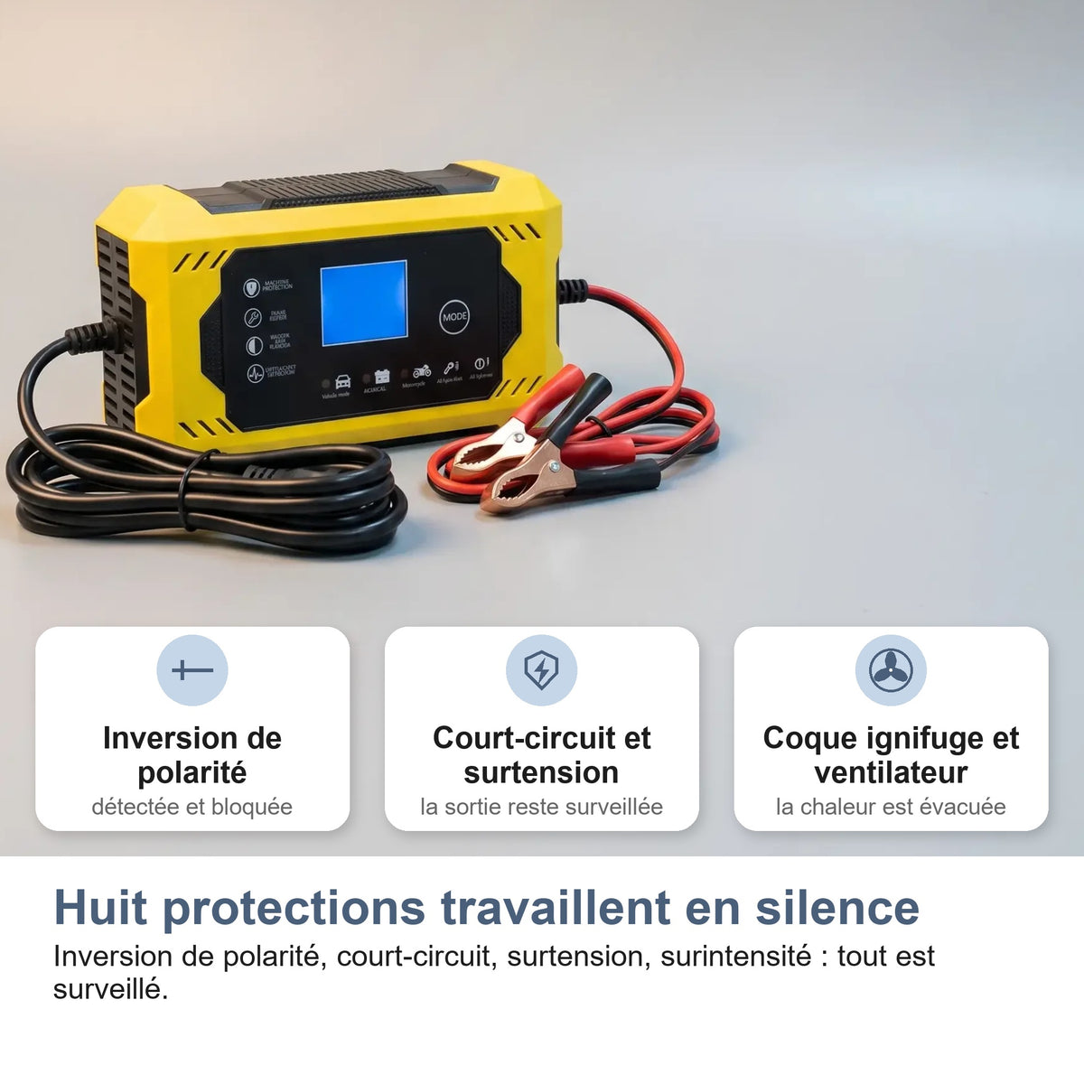 Huit protections travaillent en silence