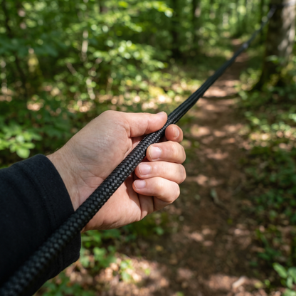 Une corde ronde tressée qui file dans la main