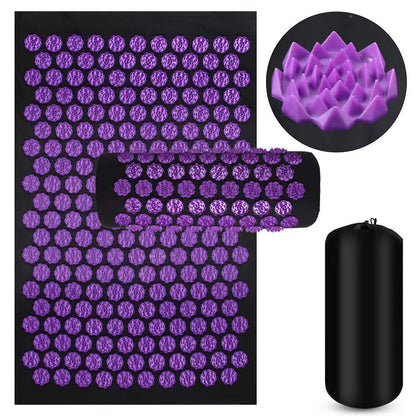 Tapis d'acupression avec coussin et sac de transport, 5 000 pointes, coloris violet