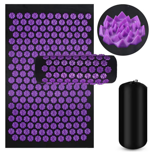 Tapis d'acupression avec coussin et sac de transport, 5 000 pointes, coloris violet