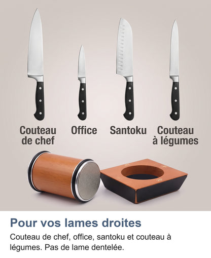 Couteaux compatibles avec l'aiguiseur à rouleau : couteau de chef, office, santoku et couteau à légumes