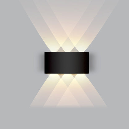 Applique noir 6W, trois faisceaux, blanc chaud