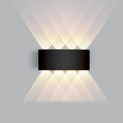 Applique noir 8W, quatre faisceaux, blanc chaud