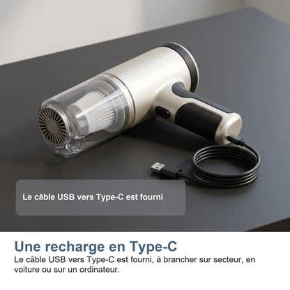 Le câble USB vers Type-C fourni avec l'aspirateur voiture