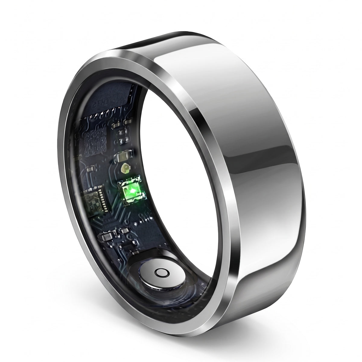Bague Connectée Femme et Homme en Acier, Boîtier de Charge Fourni