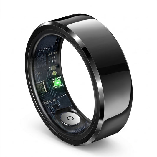 Bague Connectée Femme et Homme en Acier, Boîtier de Charge Fourni