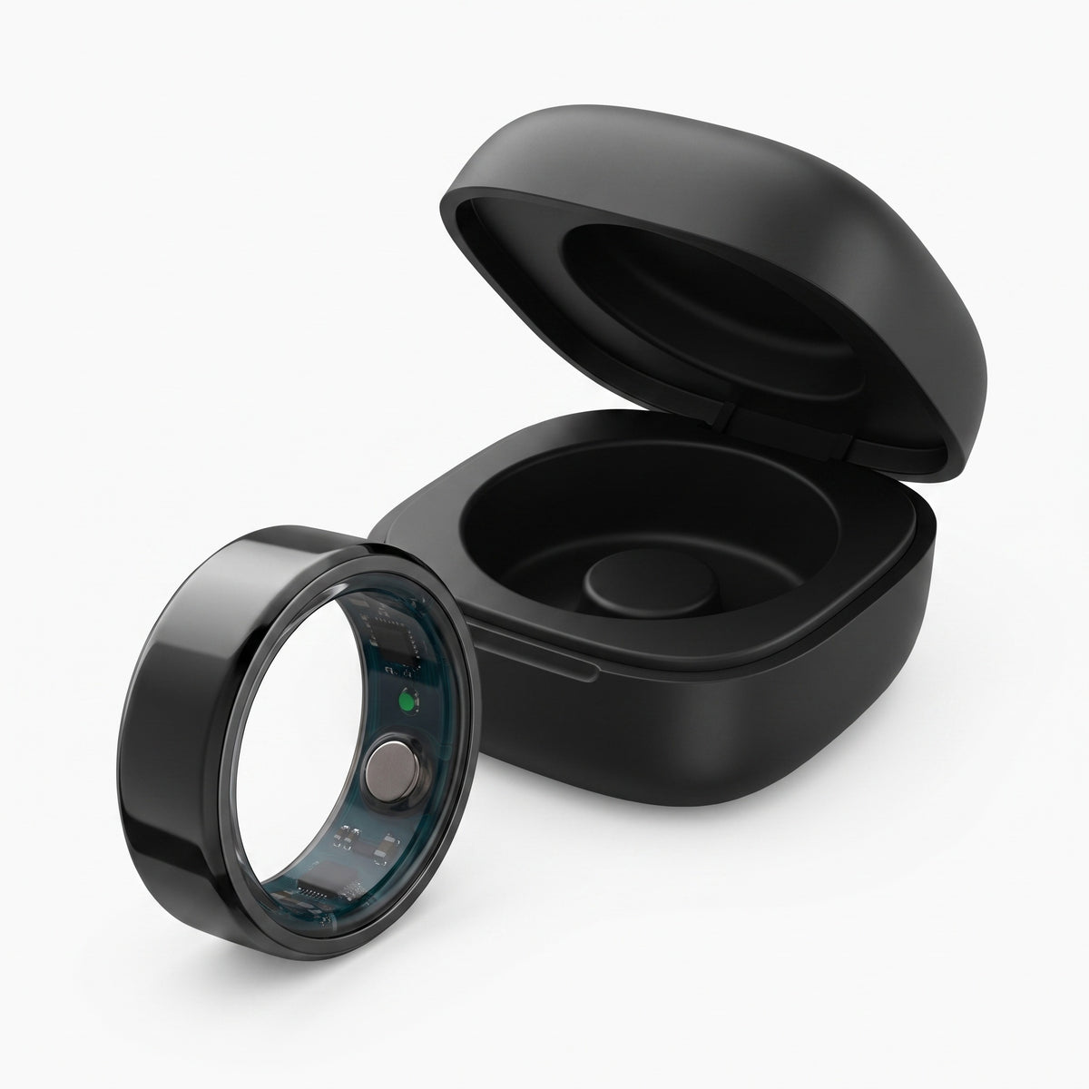 Bague Connectée Femme et Homme en Acier, Boîtier de Charge Fourni