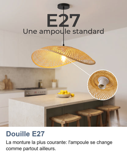 Douille E27 pour une ampoule standard, zoom dans l'abat-jour