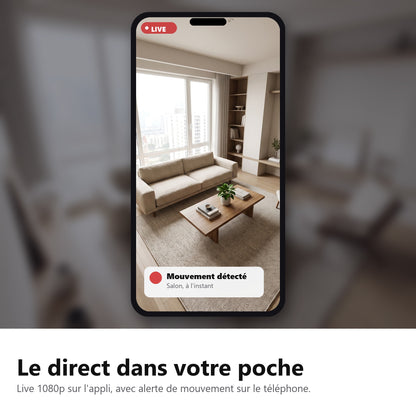 Direct sur l appli avec alerte de mouvement