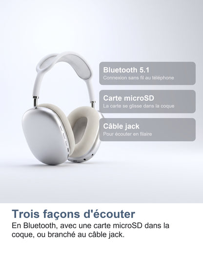 Trois façons d'écouter. En Bluetooth, avec une carte microSD dans la coque, ou branché au câble jack.