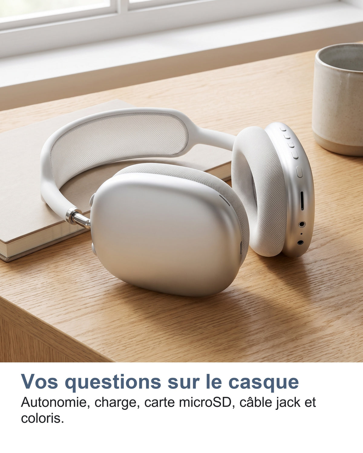 Vos questions sur le casque. Autonomie, charge, carte microSD, câble jack et coloris.