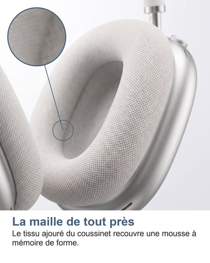 La maille de tout près. Le tissu ajouré du coussinet recouvre une mousse à mémoire de forme.
