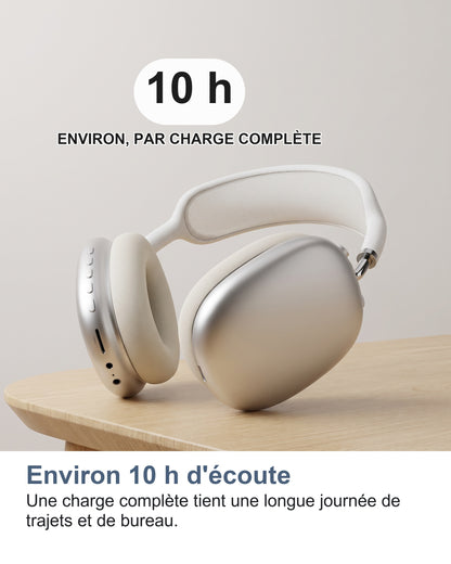 Environ 10 h d'écoute. Une charge complète tient une longue journée de trajets et de bureau.