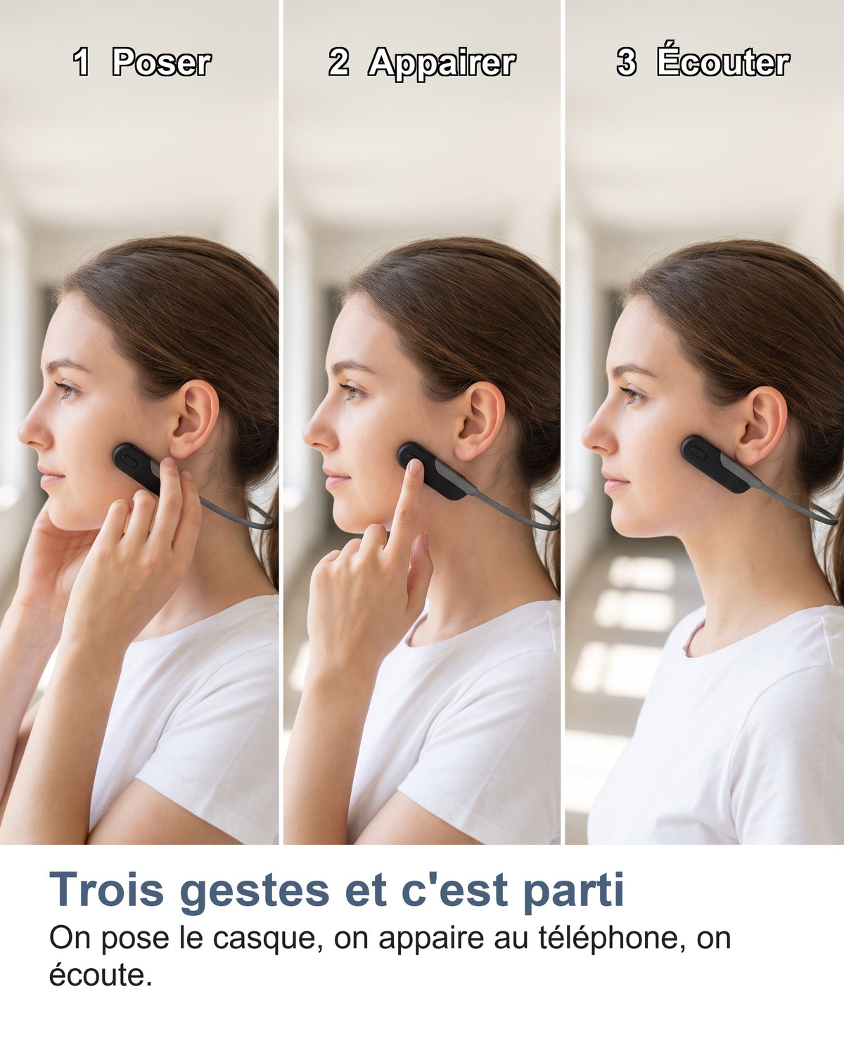 Trois gestes et c'est parti. On pose le casque, on appaire au téléphone, on écoute.