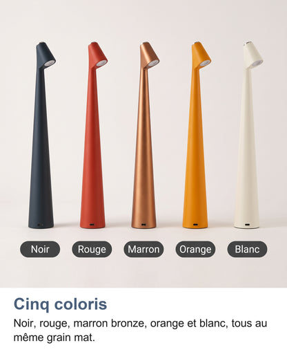 Les cinq coloris : noir, rouge, marron, orange et blanc