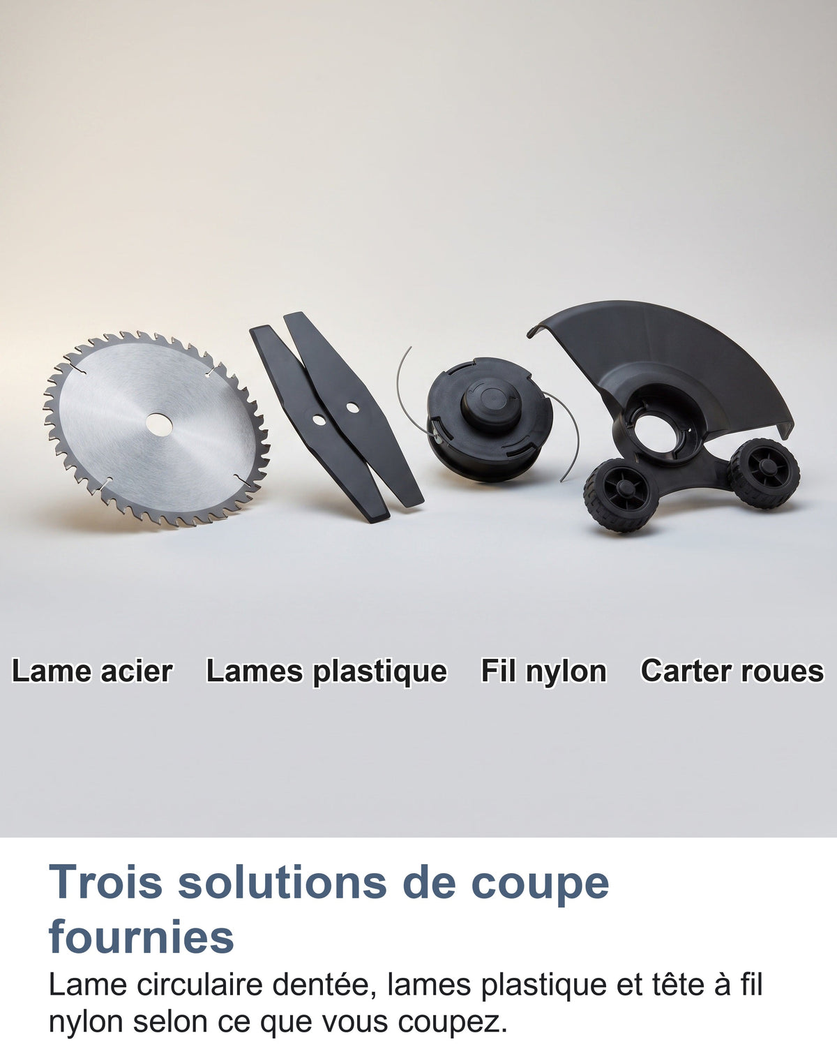 Trois solutions de coupe fournies