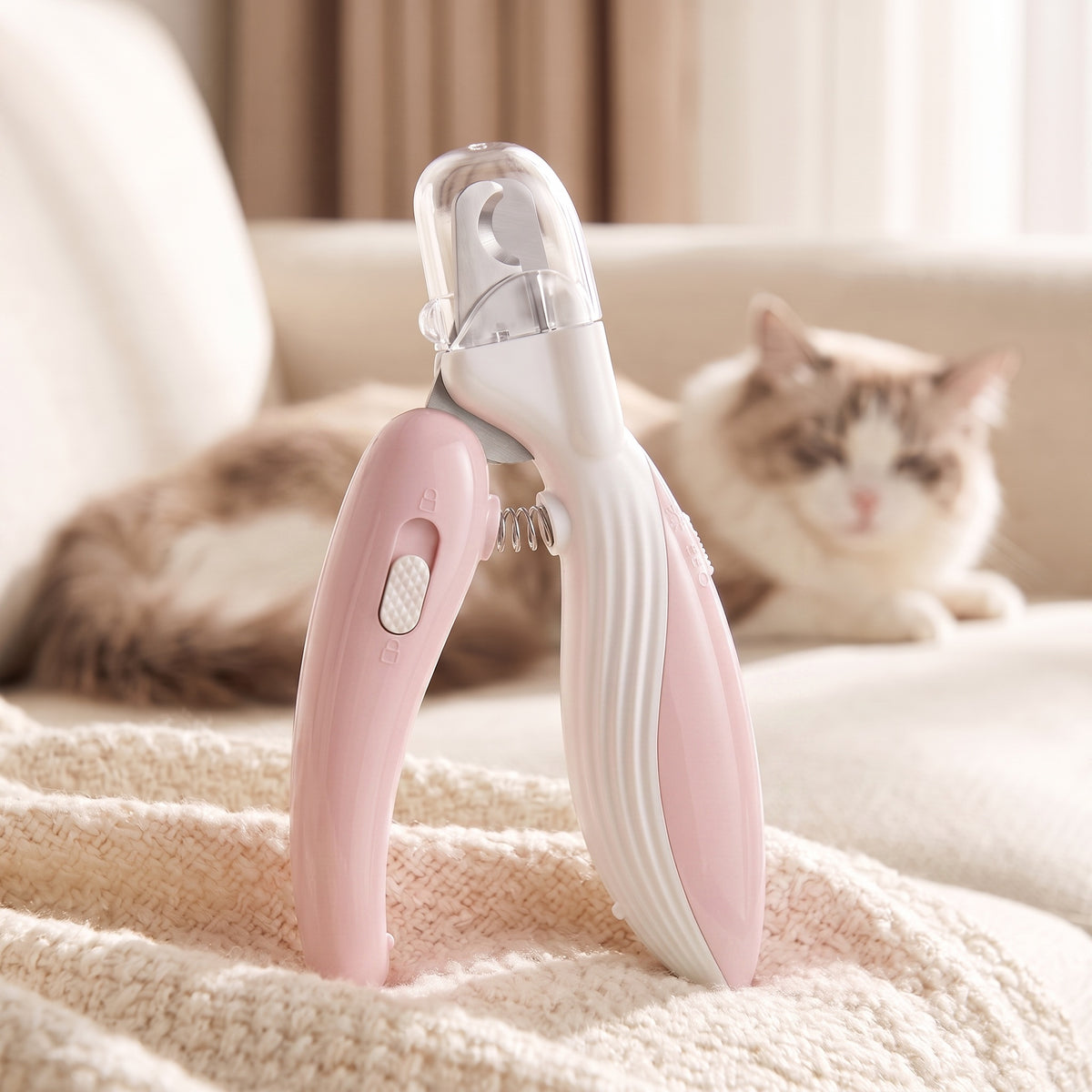 Coupe-griffes LED pour chien et chat, coloris rose poudré