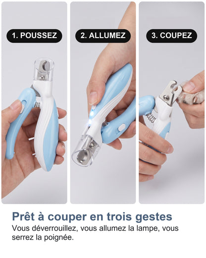 Déverrouiller, allumer la lampe et couper la griffe en trois gestes