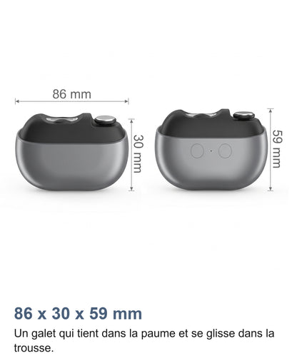 Dimensions du coupe-ongles électrique: 86 x 30 x 59 mm