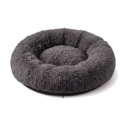 Coussin apaisant pour chien à rebord rembourré, déhoussable et lavable en machine, coloris gris sombre