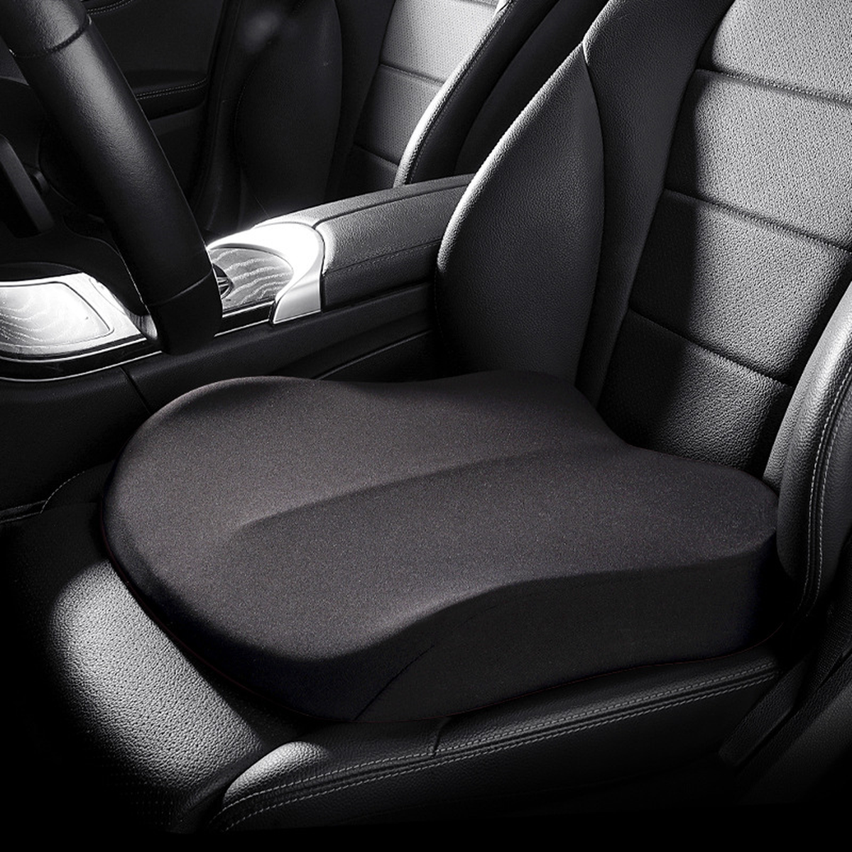 Coussin de siège auto rehausseur à mémoire de forme, coloris noir