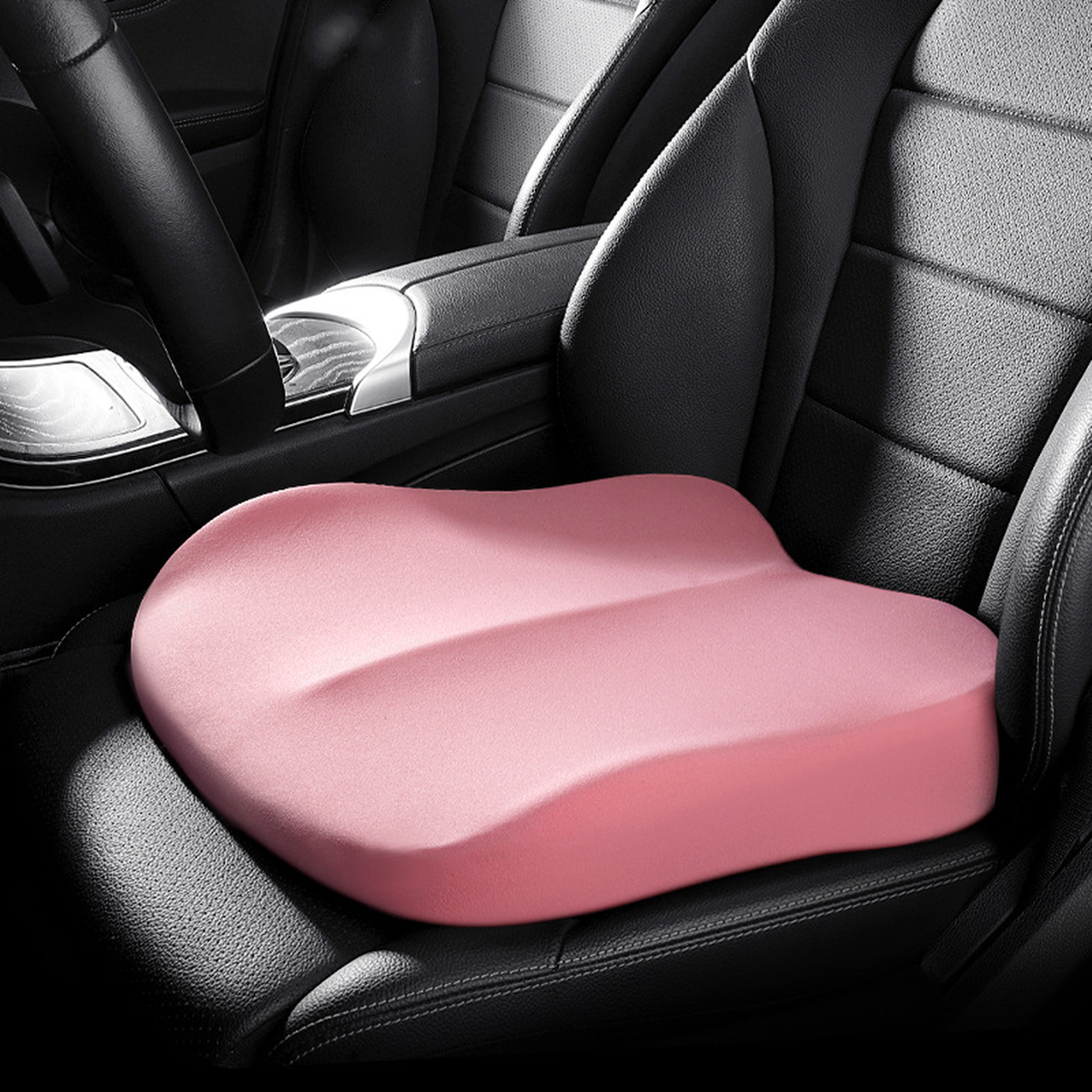 Coussin de siège auto rehausseur à mémoire de forme, coloris rose