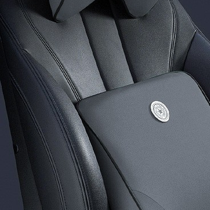 Set coussin lombaire et appui-tête voiture mémoire de forme, coloris gris