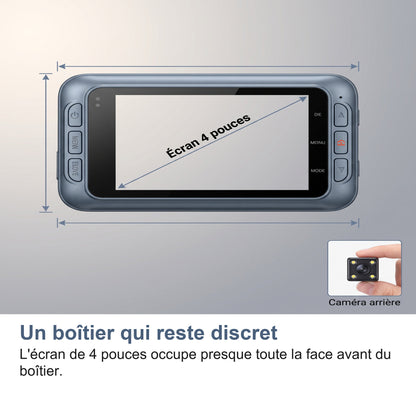 Un boîtier qui reste discret L'écran de 4 pouces occupe presque toute la face avant du boîtier.