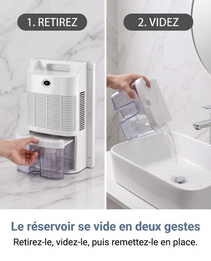 Retrait et vidage du réservoir du déshumidificateur