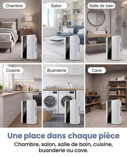 Déshumidificateur pour chambre, salon, salle de bain, cuisine, buanderie et cave