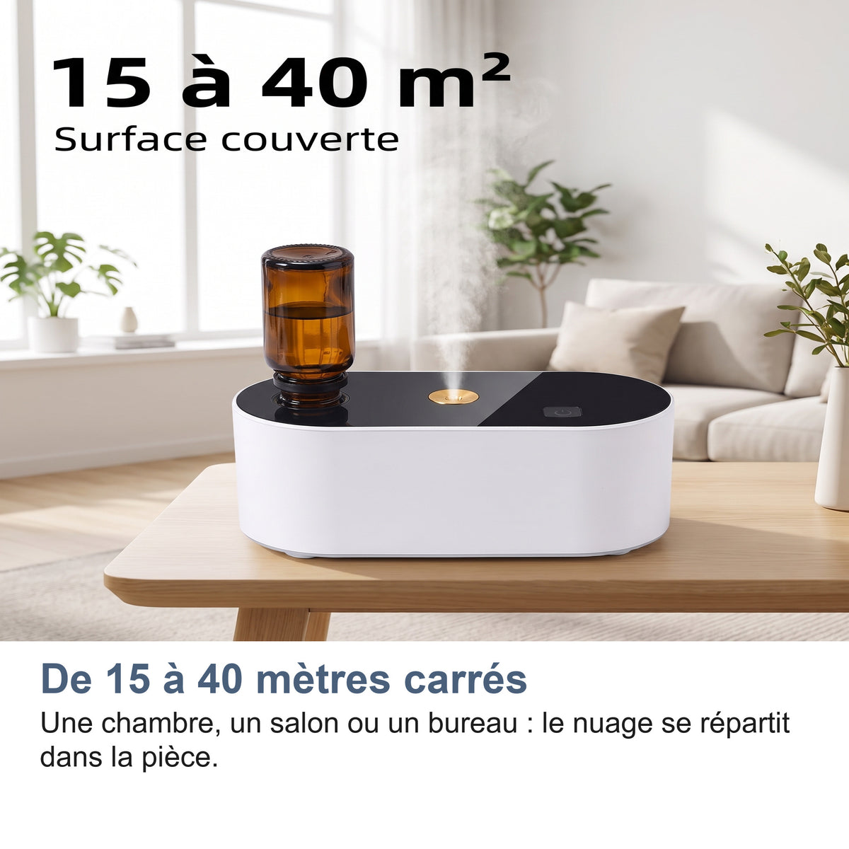 De 15 à 40 mètres carrés Une chambre, un salon ou un bureau : le nuage se répartit dans la pièce.