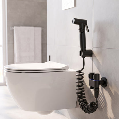 Douchette WC en Laiton, Douchette Toilette et Bidet Portable Flexible 2 m - Noir