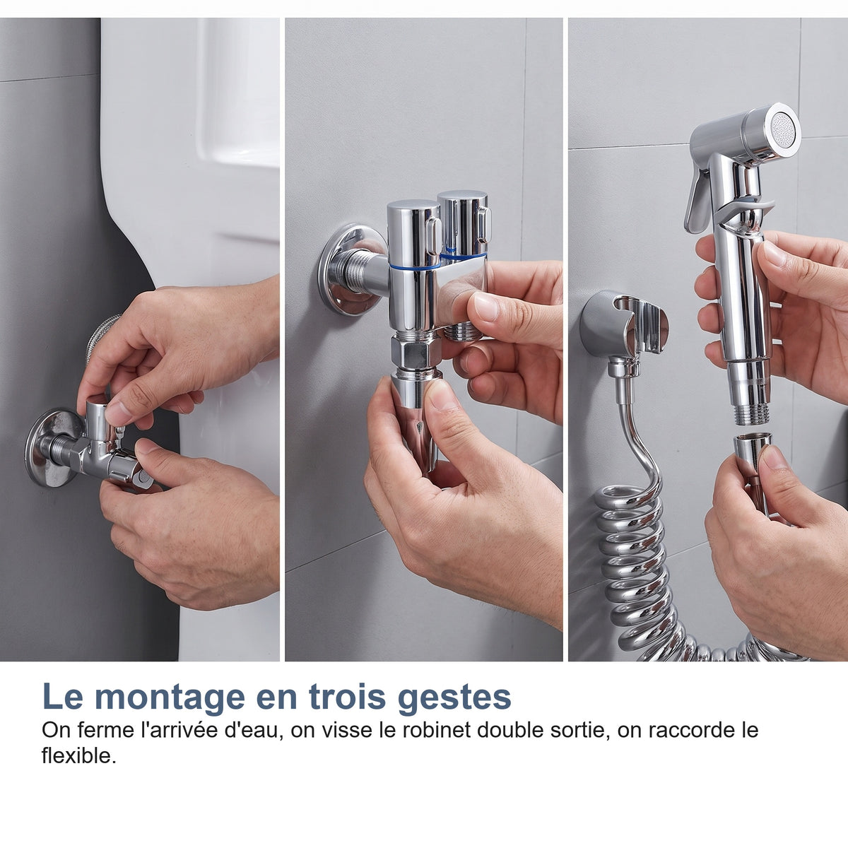 Le montage en trois gestes