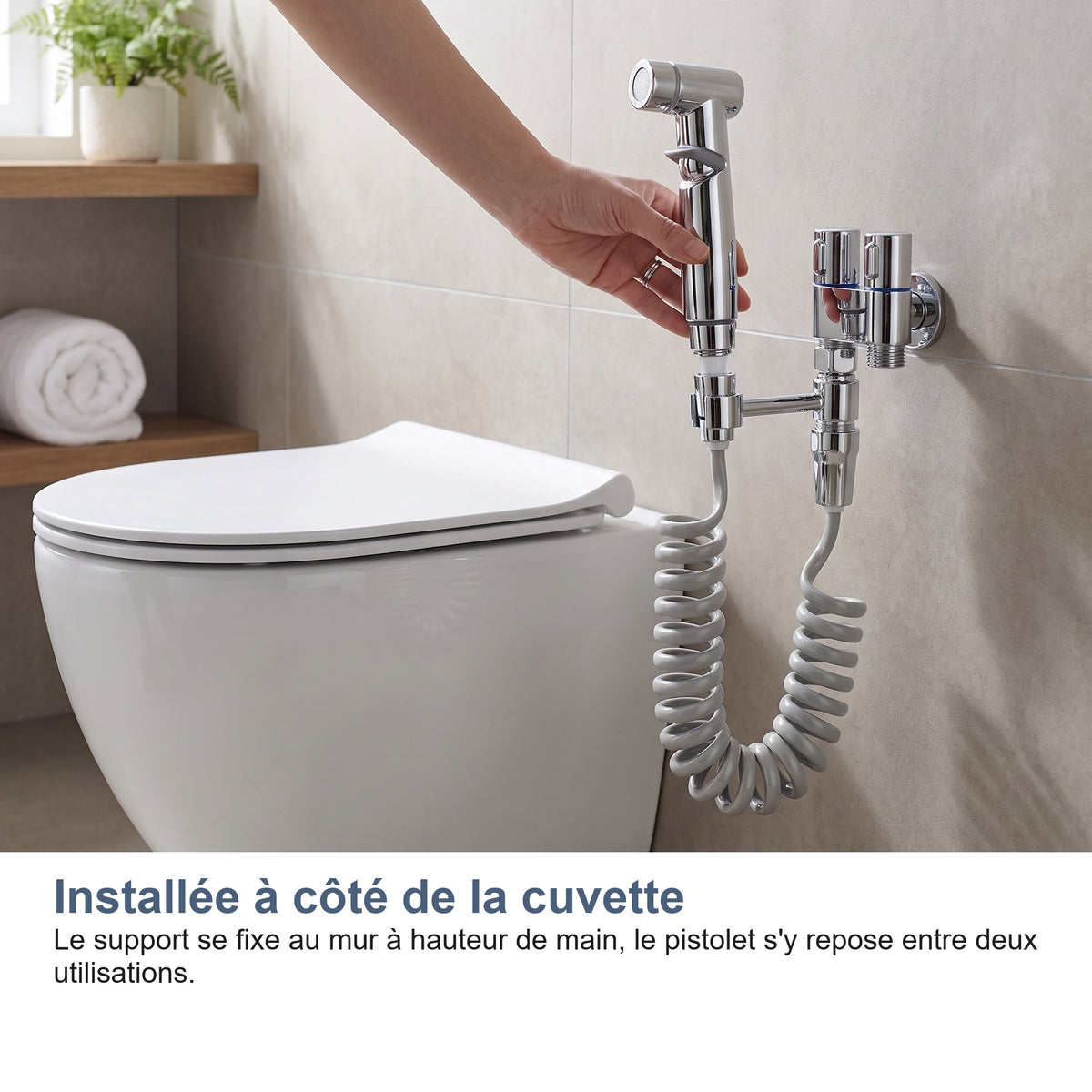 Installée à côté de la cuvette