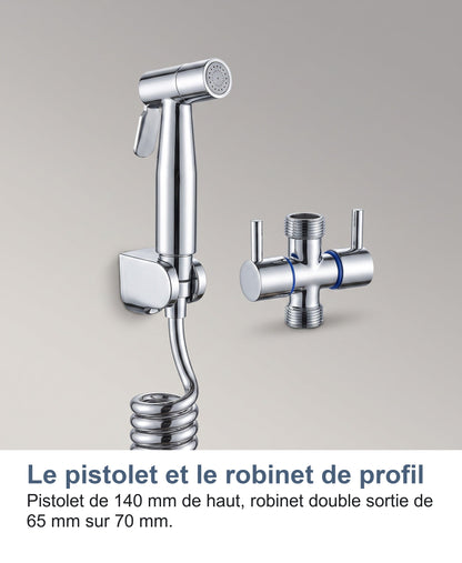 Le pistolet et le robinet de profil