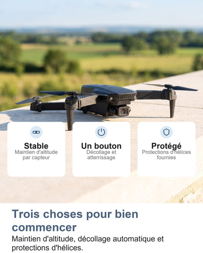 Le mini drone posé en extérieur