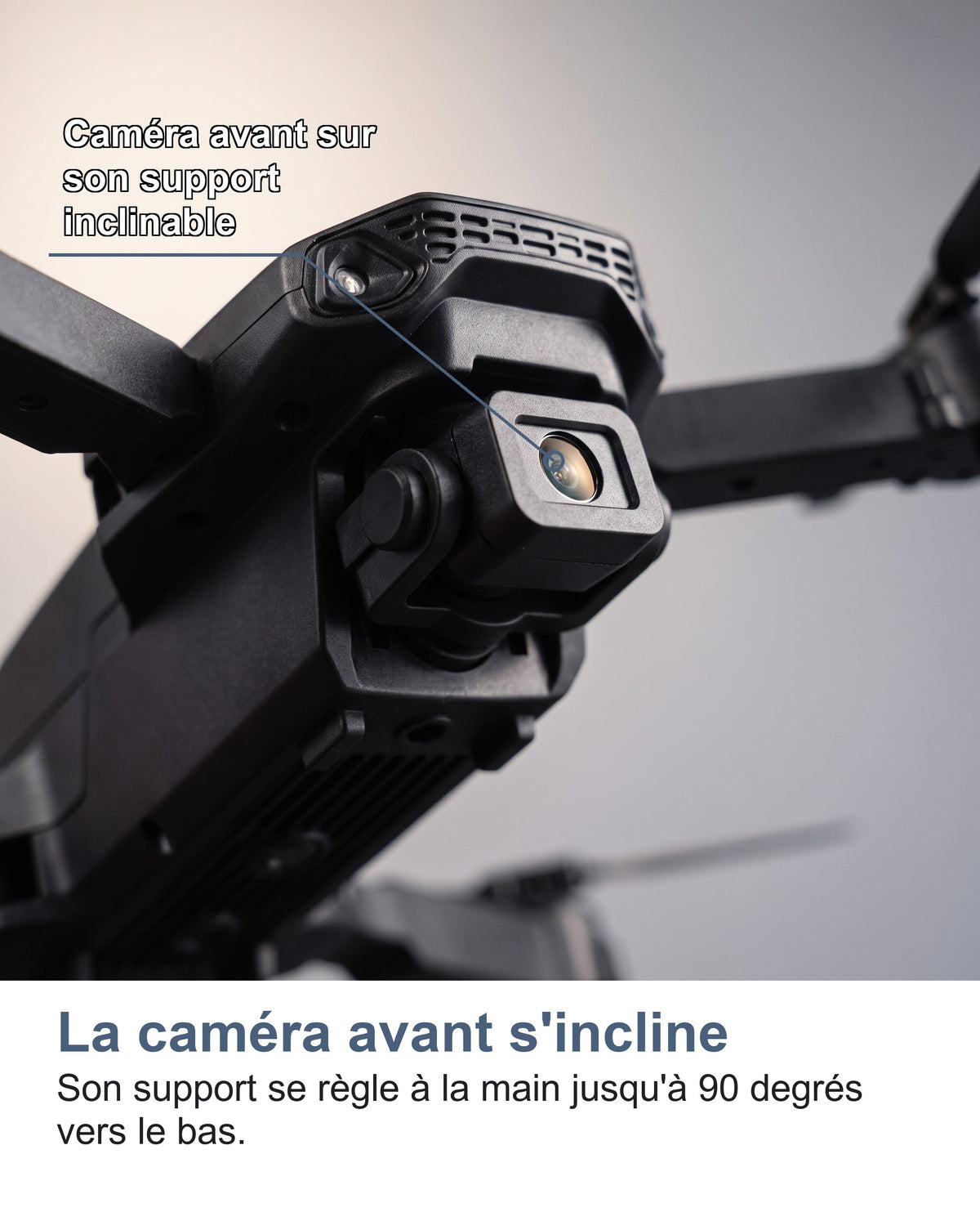 Gros plan sur la caméra avant du mini drone