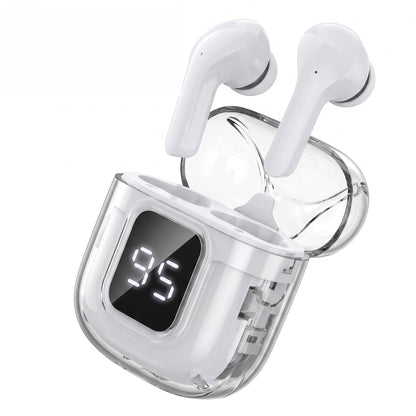 Écouteurs Sans Fil Bluetooth, Boîtier Transparent à Écran de Charge
