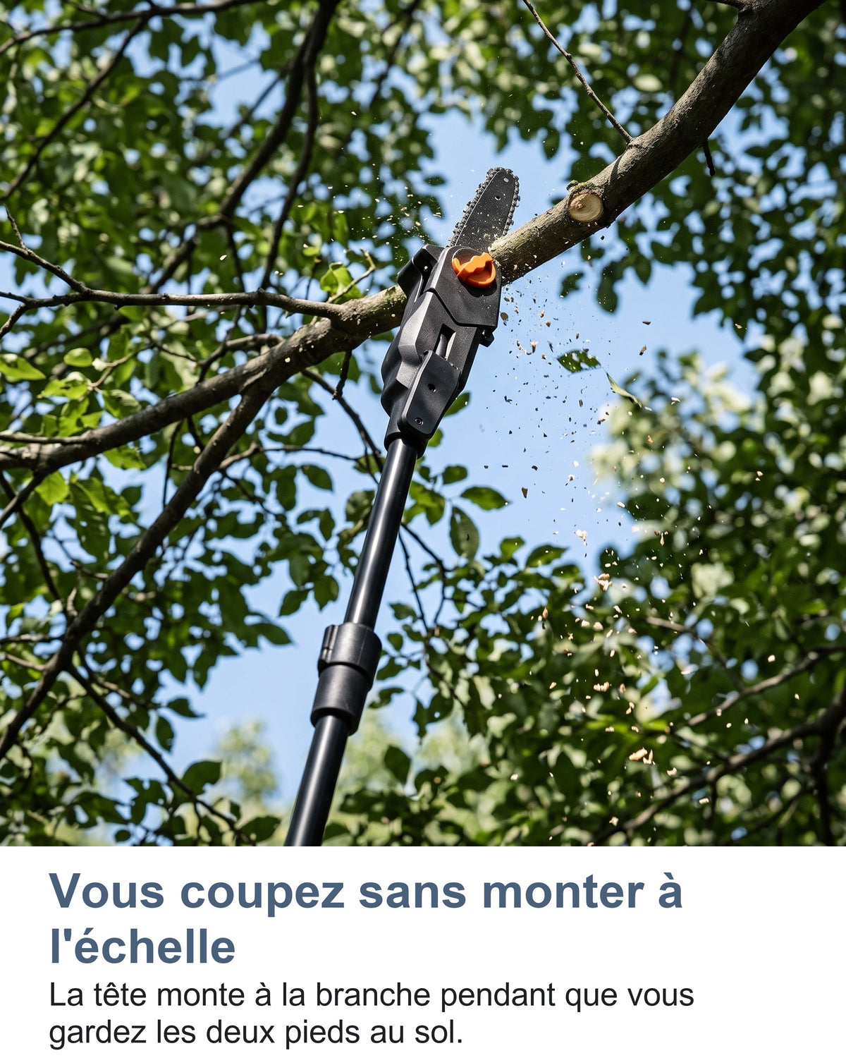 Vous coupez sans monter à l'échelle