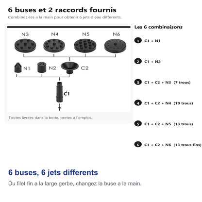 6 buses, 6 jets differents