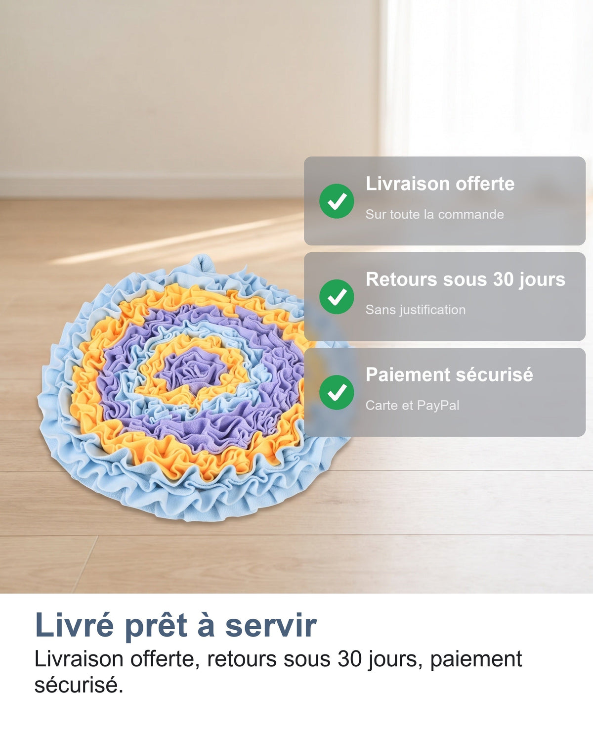 Livré prêt à servir Livraison offerte, retours sous 30 jours, paiement sécurisé.