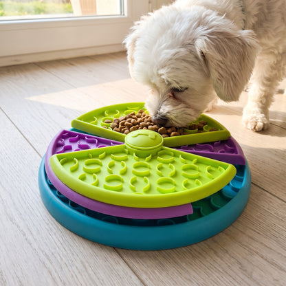 Gamelle Anti-Glouton 3 Niveaux pour Chien et Chat, Labyrinthe Rotatif